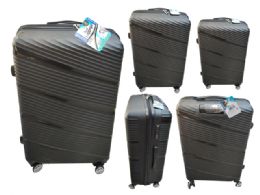 3pc Modern Black Hard Luggage 