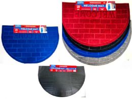 48 Pieces Brick Pattern Welcome Floor Mat Half Round - Mats
