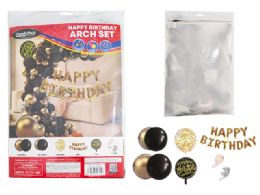48 of 81 Pc Happy Birthday Arch Set - Black, Gold