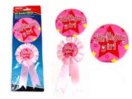 72 of 2pc Birthday Girl Pink Ribbon