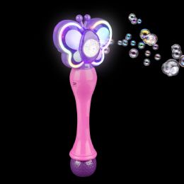18 pieces 14.5" LighT-Up Neon Butterfly Bubble Wand - Store