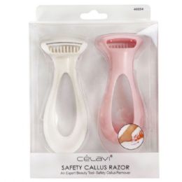 24 pieces Celavi Safety Callus Razor In Pink And White - Manicure and Pedicure Items