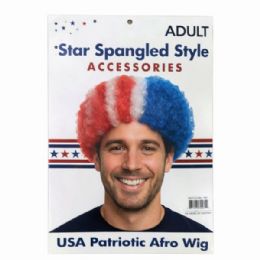 24 of Usa Patriotic Afro Costume Wig
