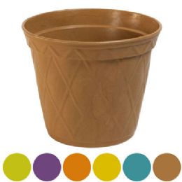 18 pieces Planter Ecofriendly Bamboo Fiber 7.48 D X 6.3 H 6ast Colors Diamond Weave Design L&g Label - Garden Planters and Pots