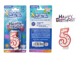 144 Pieces 2pc Birthday Set Number 5 Candle - Candles & Accessories