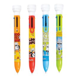 144 pieces Diary Of A Wimpy Kid 6 Color Pen With Stamper   12/ds - Pens & Pencils