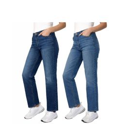 24 Pieces of Women's Straight Leg Blue Fade Jeans