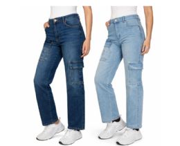 24 Pieces of Women's Cargo Jeans Straight cut