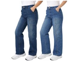24 Pieces of Women's Side Pockets Jeans Straight cut