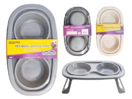 72 Pieces Pet Bowl With Stand - Pet Accessories