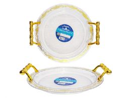 24 Pieces CrystaL-Like Tray Round 12.5-inch Diameter X1.25-inch - Plastic Serving Ware