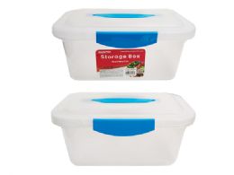 24 Wholesale STORAGE BOX Plastic 3.5L 11.4"X6.7"X4.7" BLUE
