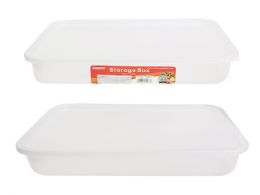 24 Wholesale STORAGE BOX 2L 67.6OZ 12.2"X8.6"X2" CLEAR