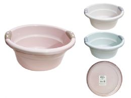 48 Pieces Basin With 2 Handle 13.75-inch Diameter X6.25-inch High Blue Pink - Buckets & Basins