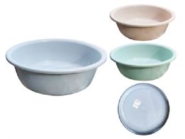 12 Pieces Basin 22.4-inch Diameter X 7.5-inch 3 Assorted Colors - Buckets & Basins