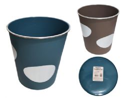 48 Pieces Trash Can 9.6-inch Diameter X10.4-inch High Blue Silver - Waste Basket