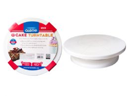 24 Pieces Cake Turntable 28cm Diameter X7cm High White Color - Plastic Serving Ware