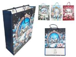 96 Pieces Merry Christmas Gift Bag Glittered Large - Christmas Gift Bags and Boxes