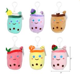240 Wholesale 5"x3" Plush Bubble Tea Keychain