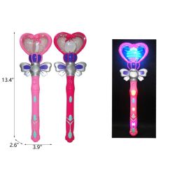 24 Pieces 13.4" Heart Wand Flashlight - Light Up Toys