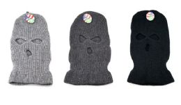 24 Pieces Thermal Knit Full Face Cover - Grey, Charcoal, & Black - Unisex Ski Masks