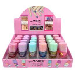 72 Wholesale Mini Glitter Nail Polish In Countertop Display