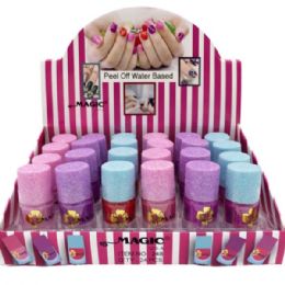 72 Wholesale Mini Peel Off Water Based Nail Polish In Countertop Display