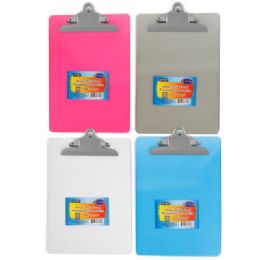 36 pieces Clip Board 8.85x12.2 Acrylic 4ast Colors W/ruler - Clipboards and Binders