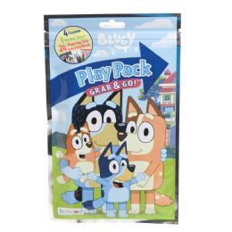 48 pieces Play Pack Bluey 4crayons, 25stickers, 24pg Fun Size Color Book - Coloring & Activity Books