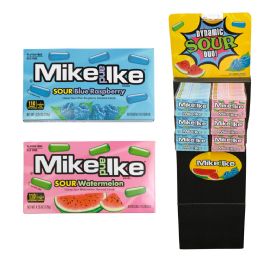 72 pieces Mike & Ike Sour Watermelon And Sour Blue Raspberry 4.25 Oz Theater Boxes In Floor Display - Food & Beverage