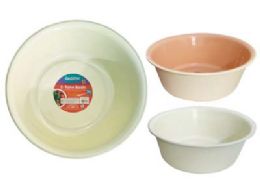 96 Pieces BASIN 2-TONE 11.54" Diameter X4.2" High Assorted Color - Buckets & Basins
