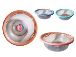 48 Pieces PLASTIC 2-TONE BASIN 15.75" Diameter X5" High - Buckets & Basins