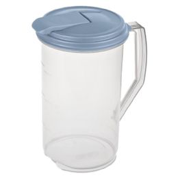 12 pieces 2 Qt Rnd PitcheR-Washed Blue Lid & Tab - Plastic Drinkware