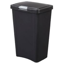 4 pieces 13 Gal Touchtop Waste Basket Black - Waste Basket