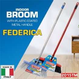 12 of "federica" Indoor Broom 
with Plastic Coated Metal Handle