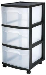 2 pieces 3 Drawer CarT- Rfid Black - Storage & Organization