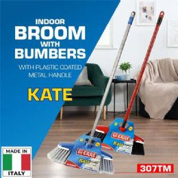 16 of "kate" Indoor Broom With Bumbers
with Plastic Coated Metal Handle