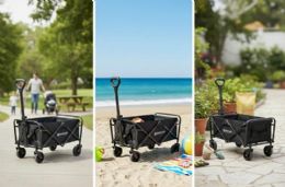 100l Collapsible Folding Outdoor Wagon (black)