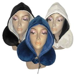 12 pieces Memory Foam Neck Pillow With Hood Asst - Pillows