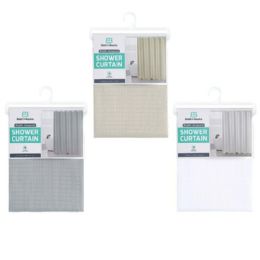 12 pieces Waffle Jacquard Shower Curtain Asst - Shower Curtain