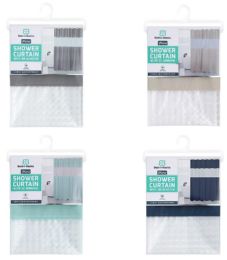 24 pieces Peva Shower Curtain With 3d Window Asst - Shower Curtain