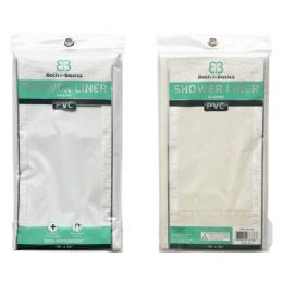 48 pieces Pvc Shower Liner White & Beige 2.4g - Shower Curtain