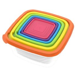 36 pieces 6-Piece Rainbow Square Food Container Set - Food Storage Containers