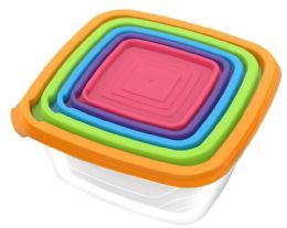 48 pieces 5-Piece Rainbow Square Food Container Set - Food Storage Containers