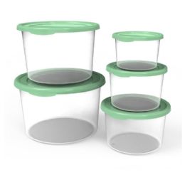 18 pieces Set Of 5 'nice' Clear Round Food Container Set - Food Storage Containers
