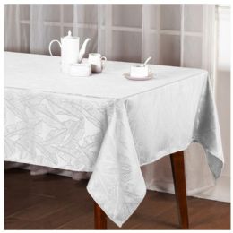 12 of 60x84" Jacquard Tablecloth Leaf Design Assorted