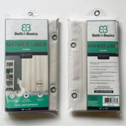 24 pieces Pvc Shower Liner White & Beige 8g - Shower Curtain