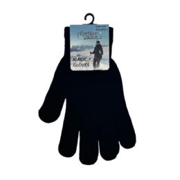 96 pieces Acrylic Winter Magic Gloves Black Color - Fleece Gloves