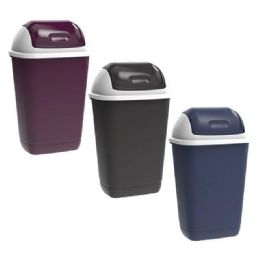 24 pieces Trash Bin With Swing Top Lid Large 25l - Waste Basket