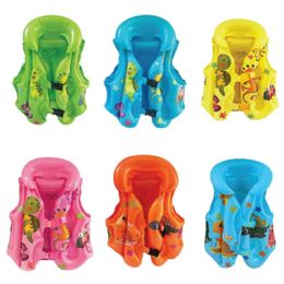24 Wholesale Kid Swim Vest Jacket Printed Medium